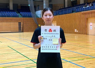 愛知県高等学校定時制通信制総合体育大会 バドミントン競技にて竹内さん優勝