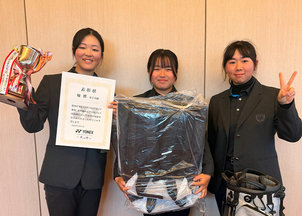 ヨネックスジュニアカップ東海・北陸地区高等学校ゴルフ対抗戦で女子団体優勝・石井菜花さんが個人優勝の2冠