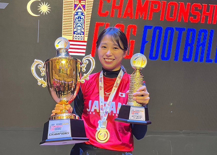 教員の山本深由奈がフラッグフットボールのオリンピック強化指定選手に