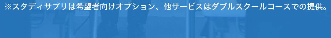 スタディサプリは希望者向けオプション。他サービスはダブルスクールコースでの提供。